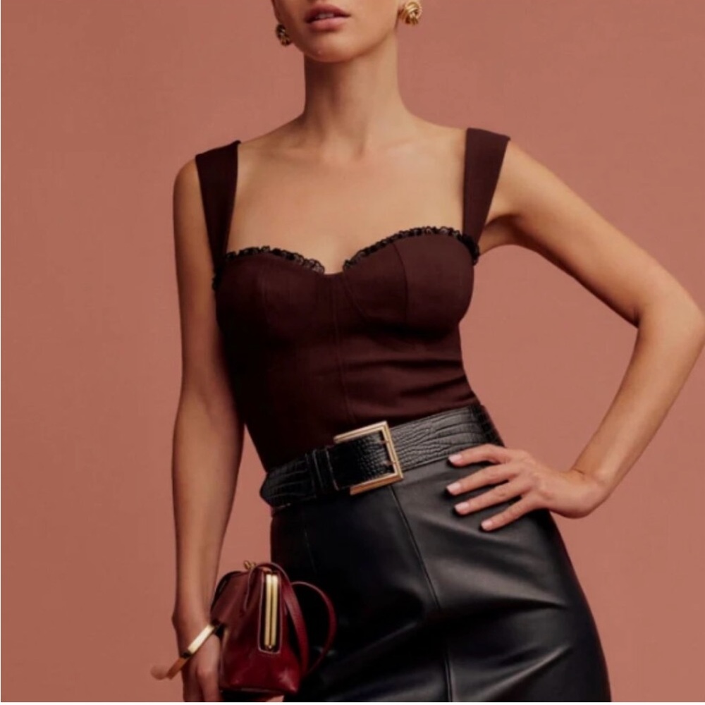 Reformation Alisa Laceup top